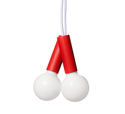 The Minimalist x Esaila Cherry pendant lights cluster of 2 red