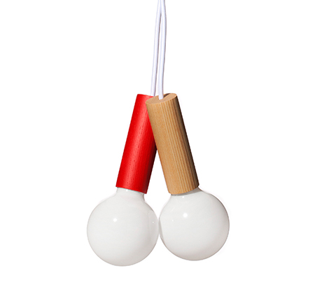 The Minimalist x Esaila Cherry pendant lights cluster red and natural
